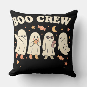 Boo Crew Cute Ghost Squad Funny Halloween Cushion