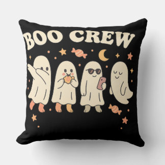 Boo Crew Cute Ghost Squad Funny Halloween Cushion