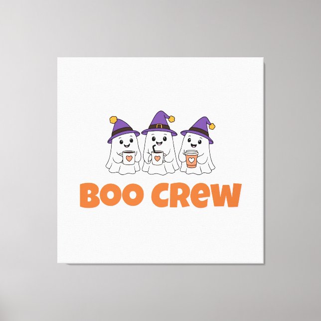 Boo Crew – Cute Halloween Ghosts Design Canvas Print (Front)