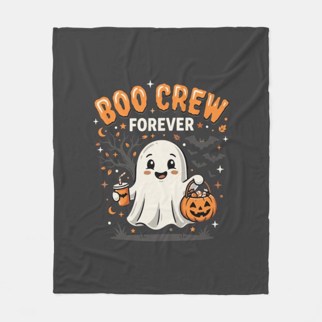 Boo Crew Forever Halloween Ghost Design_1 Fleece Blanket (Front)