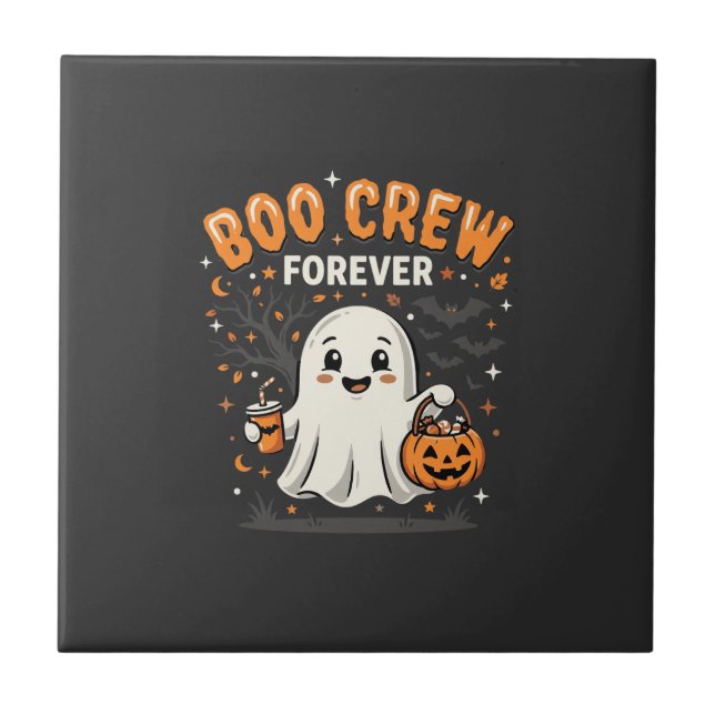 Boo Crew Forever Halloween Ghost Design_1 Tile (Front)