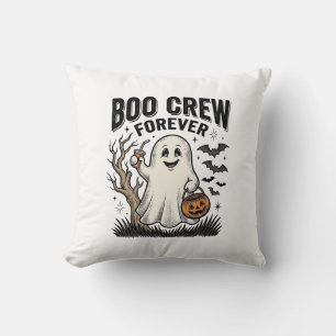 Boo Crew Forever Vintage Ghost Halloween Shirt Des Cushion