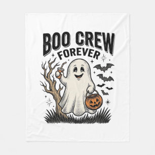 Boo Crew Forever Vintage Ghost Halloween Shirt Des Fleece Blanket