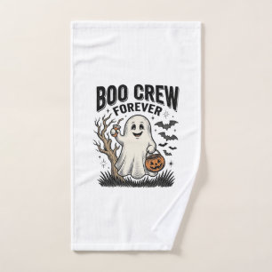 Boo Crew Forever Vintage Ghost Halloween Shirt Des Hand Towel