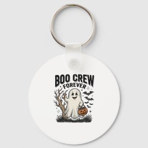Boo Crew Forever Vintage Ghost Halloween Shirt Des Key Ring