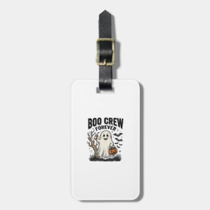 Boo Crew Forever Vintage Ghost Halloween Shirt Des Luggage Tag