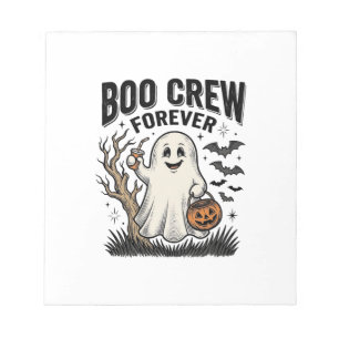 Boo Crew Forever Vintage Ghost Halloween Shirt Des Notepad