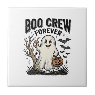 Boo Crew Forever Vintage Ghost Halloween Shirt Des Tile