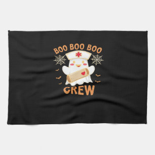 Boo Crew Funny Ghost Spooky Halloween Nurse T-Shir Tea Towel