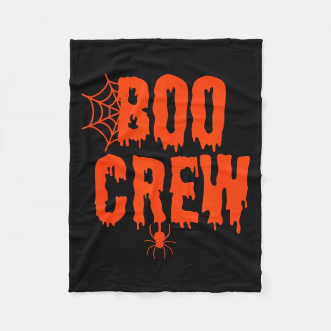 Boo Crew Funny Halloween Shirt For Group Costume F Fleece Blanket (Front)
