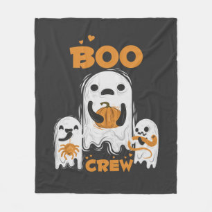 Boo Crew Ghost Halloween Fleece Blanket