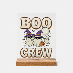 Boo Crew Ghost Halloween Vintage Vector Design_1 Acrylic Sign