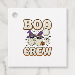 Boo Crew Ghost Halloween Vintage Vector Design_1 Favour Tags