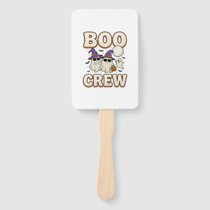 Boo Crew Ghost Halloween Vintage Vector Design_1 Hand Fan