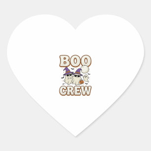 Boo Crew Ghost Halloween Vintage Vector Design_1 Heart Sticker