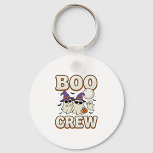 Boo Crew Ghost Halloween Vintage Vector Design_1 Key Ring