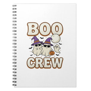 Boo Crew Ghost Halloween Vintage Vector Design_1 Notebook