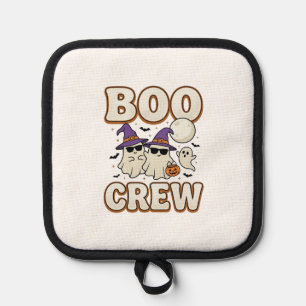 Boo Crew Ghost Halloween Vintage Vector Design_1 Pot Holder