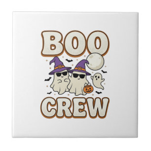 Boo Crew Ghost Halloween Vintage Vector Design_1 Tile