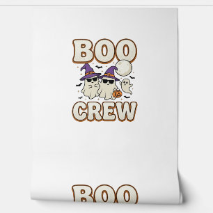 Boo Crew Ghost Halloween Vintage Vector Design_1 Wallpaper