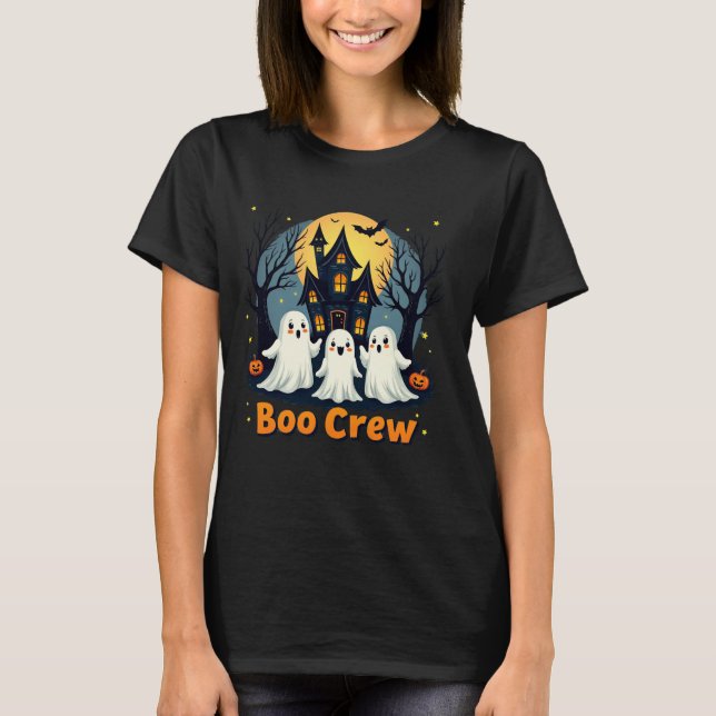 Boo Crew Ghost Kids Halloween Tee (Front)