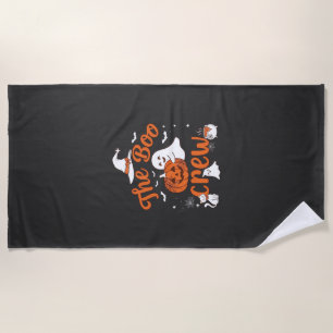 Boo Crew Ghost Pumpkin White Cat Witch Hat Beach Towel