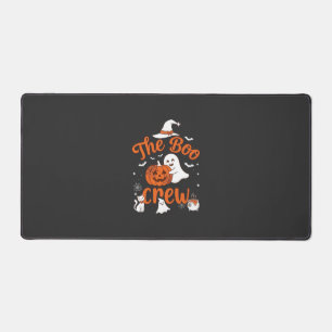 Boo Crew Ghost Pumpkin White Cat Witch Hat Desk Mat
