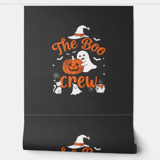 Boo Crew Ghost Pumpkin White Cat Witch Hat Wallpaper