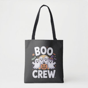 Boo Crew Ghosts Pumpkin Spooky Halloween Squad Tote Bag
