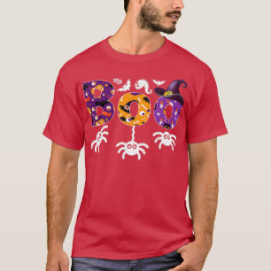 BOO CREW Ghosts Pumpkins Spiders Bats Halloween Co T-Shirt