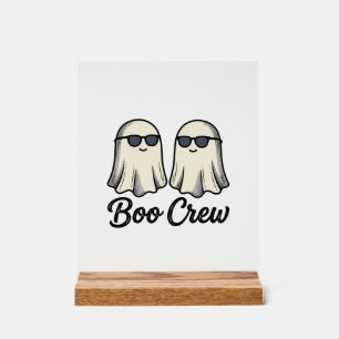 Boo Crew Ghosts Vintage Halloween Shirt Design_1 Acrylic Sign
