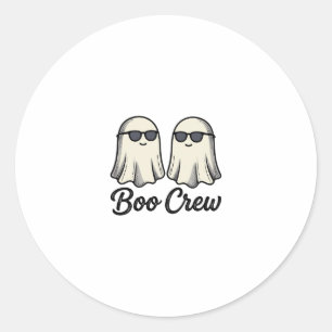 Boo Crew Ghosts Vintage Halloween Shirt Design_1 Classic Round Sticker