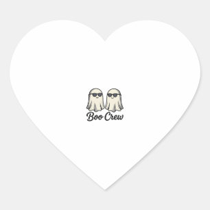 Boo Crew Ghosts Vintage Halloween Shirt Design_1 Heart Sticker