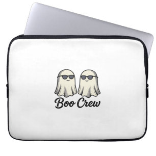 Boo Crew Ghosts Vintage Halloween Shirt Design_1 Laptop Sleeve