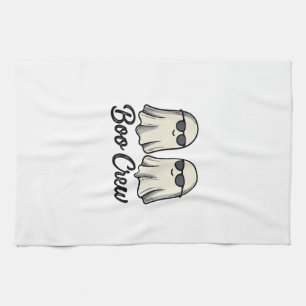 Boo Crew Ghosts Vintage Halloween Shirt Design_1 Tea Towel