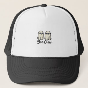 Boo Crew Ghosts Vintage Halloween Shirt Design_1 Trucker Hat