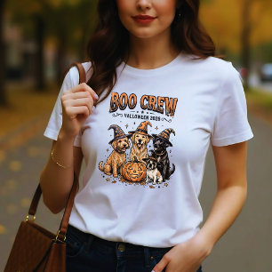 Boo Crew Halloween 2026 Golden Retriever Dog T-Shirt