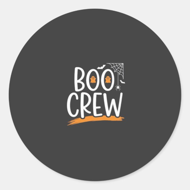 Boo Crew Halloween Ghost Design_1 Classic Round Sticker (Front)