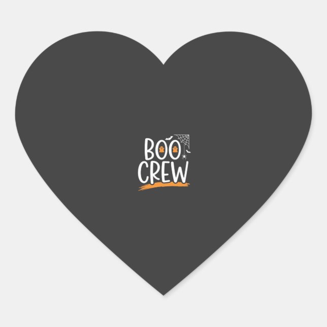 Boo Crew Halloween Ghost Design_1 Heart Sticker (Front)
