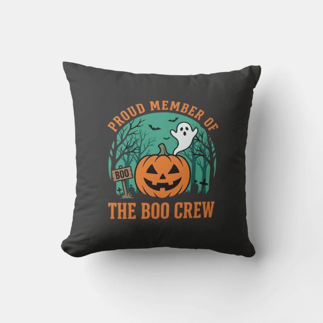 Boo Crew Halloween Ghost Pumpkin Design_1 Cushion (Front)