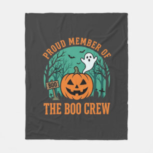 Boo Crew Halloween Ghost Pumpkin Design_1 Fleece Blanket