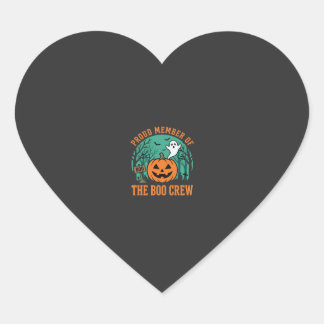 Boo Crew Halloween Ghost Pumpkin Design_1 Heart Sticker