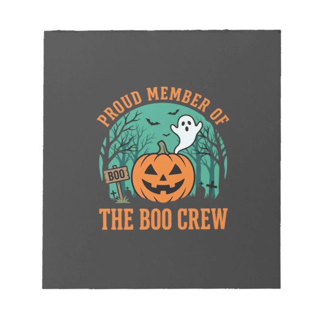 Boo Crew Halloween Ghost Pumpkin Design_1 Notepad (Front)