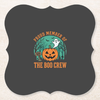 Boo Crew Halloween Ghost Pumpkin Design_1 Paper Coaster
