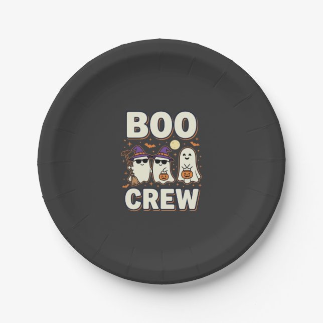 Boo Crew Halloween Ghosts Vector Design_1 Paper Plate (Front)