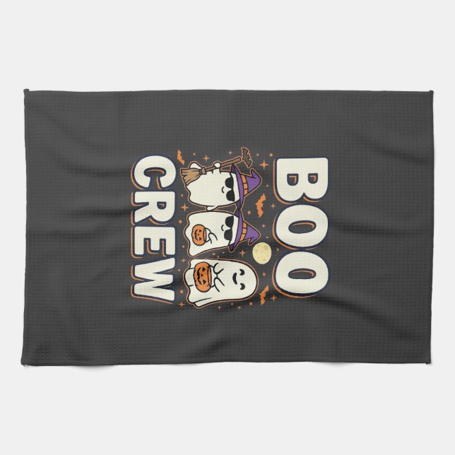 Boo Crew Halloween Ghosts Vector Design_1 Tea Towel (Horizontal)