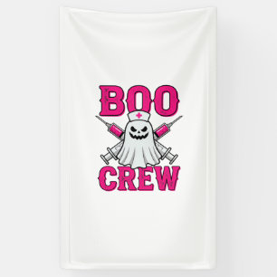 Boo Crew Nurse Ghost Halloween Banner