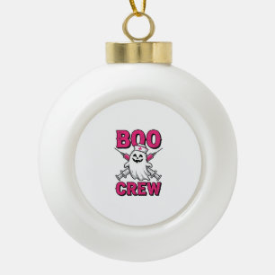 Boo Crew Nurse Ghost Halloween Vector Design_1 Ceramic Ball Christmas Ornament