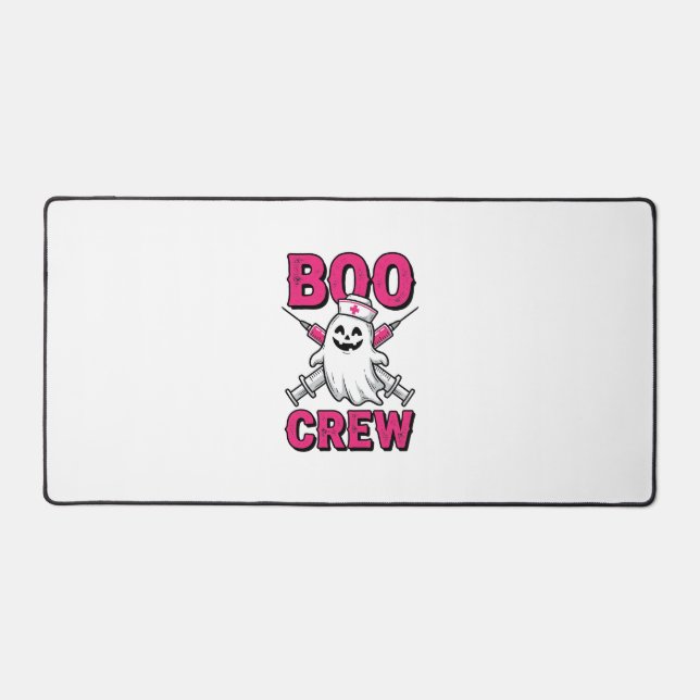 Boo Crew Nurse Ghost Halloween Vector Design_1 Desk Mat (Front)