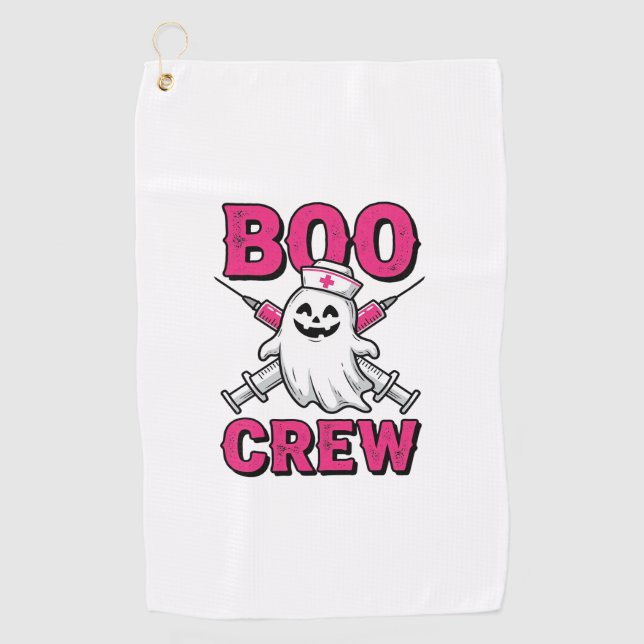 Boo Crew Nurse Ghost Halloween Vector Design_1 Golf Towel (Front)